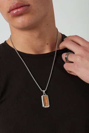 Men's necklace with pendant - brown h5 Picture6